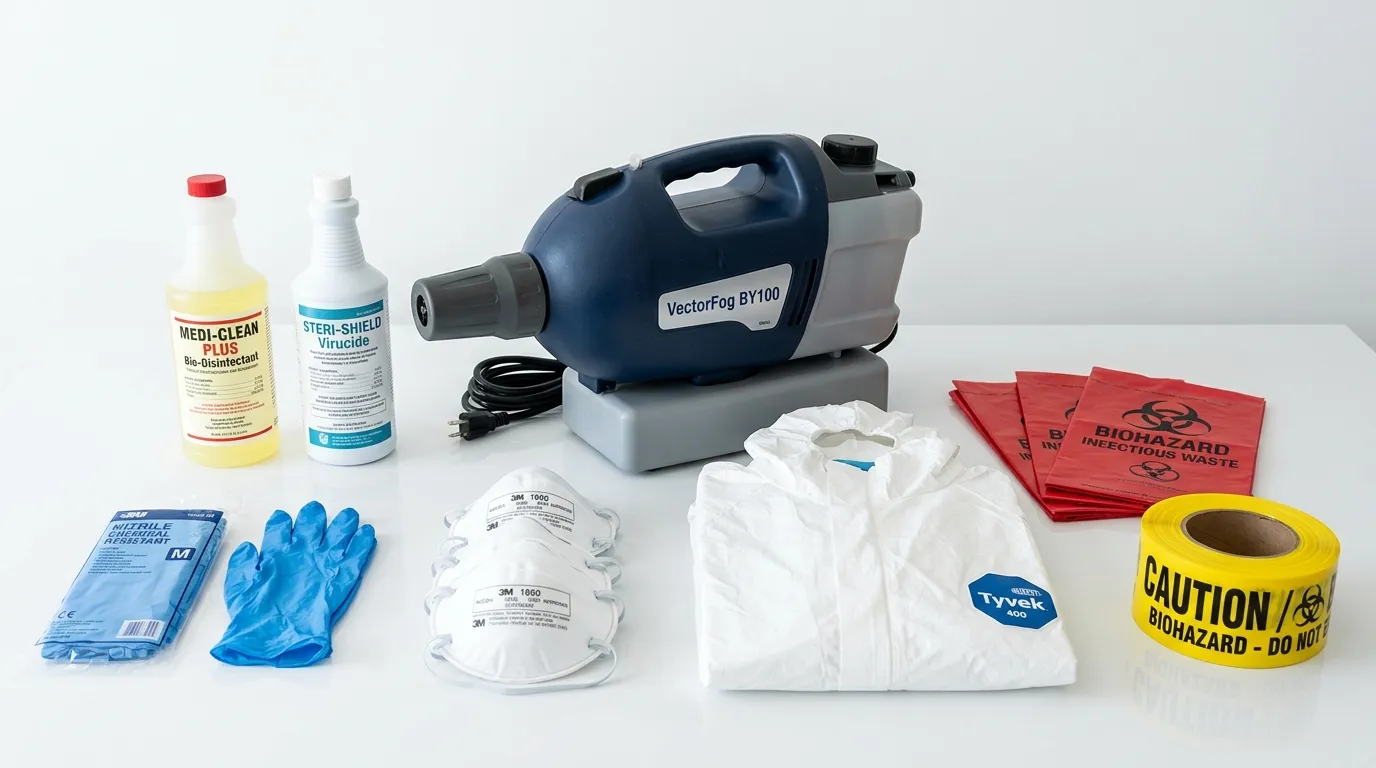 Professional biohazard remediation crew working in Mascotte